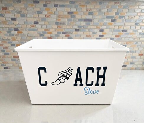 Personalized Sports Track and Field Coach Basket - Name Team Gift - Decoration Bin - 2026 in Saudi Arabia