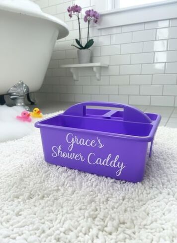 Personalized Custom Name Plastic Caddy - College Teen Shower Caddy - Summer Camp Sleepover Party Gift in Saudi Arabia
