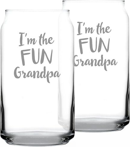 Bevvee Fun Grandpa - علبة بيرة مضحكة هدية زجاجية للأجداد - أكواب 16 أونصة للجعة والبيرة in Saudi Arabia