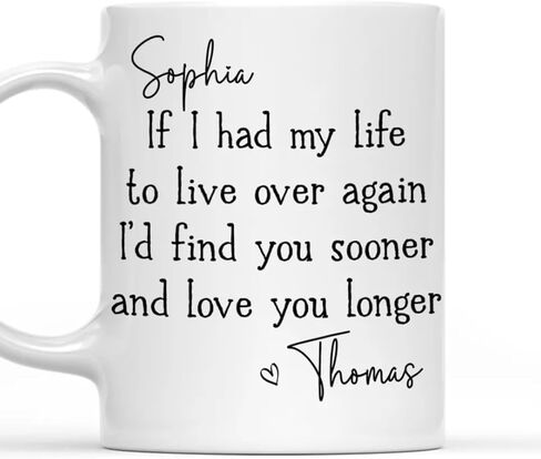 Love You So Much - Personalized Custom 3D Inflated Effect Mug, If I Had My Life To Live Over Again I Would Find You Sooner So That I Could Love You Longer Mug, Valentines Birthday Gifts for Him Her in Saudi Arabia