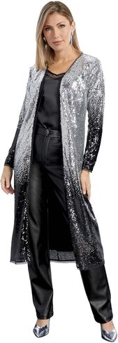 Masseys Women's Long Open-Front Sequin Jacket in Saudi Arabia