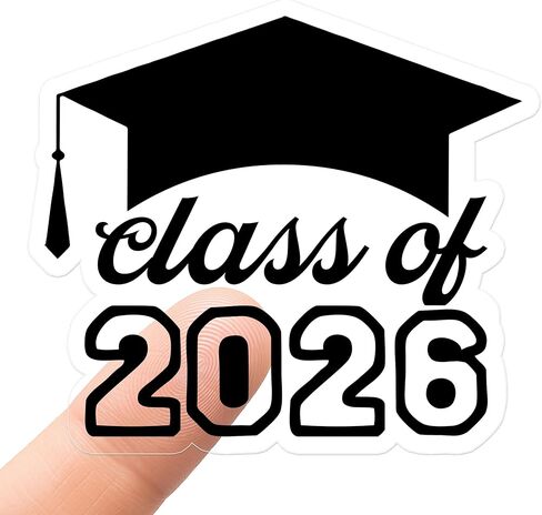 ملصقات قبعة التخرج لعام 2026 - 120 قطعة من ملصقات التخرج الشفافة المقطوعة بالقالب، مثالية لحفلات التخرج لعام 2026، والمغلف، والهدايا والديكورات، 2 بوصة (رقائق معدنية سوداء) in Saudi Arabia