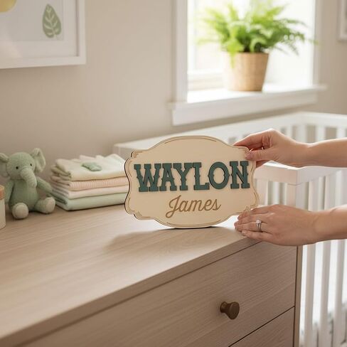 Personalized Cowboy Western Baby Announcement Sign – Custom Name Engraved Belt Buckle Shape Birth Stat Plaque, 7.5" x 5.1" Newborn Photo Prop (NAME SIGN) in Saudi Arabia