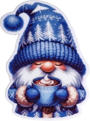 Blue Winter Gnome Needle Minder with Hot Cocoa – Magnetic Needle Holder for Cross Stitch, Embroidery & Sewing – Cozy Christmas Gnome Needle Magnet in Saudi Arabia