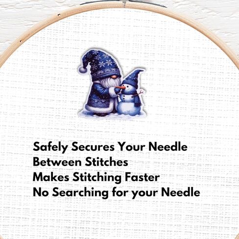 Winter Gnome Snowman Magnetic Needle Minder – Cozy Christmas Gnome Cross Stitch Accessory, Holiday Embroidery Needle Holder in Saudi Arabia