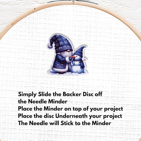 Winter Gnome Snowman Magnetic Needle Minder – Cozy Christmas Gnome Cross Stitch Accessory, Holiday Embroidery Needle Holder in Saudi Arabia