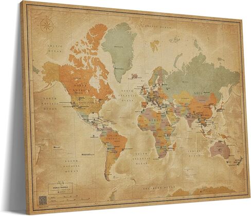 World Map Pin Board with pins, Best gift for People Who Travel, Gift for Traveler in Various Colors sized 22" x 16" | by Pin Adventure map (Technicolor, Must-visit places) in Saudi Arabia