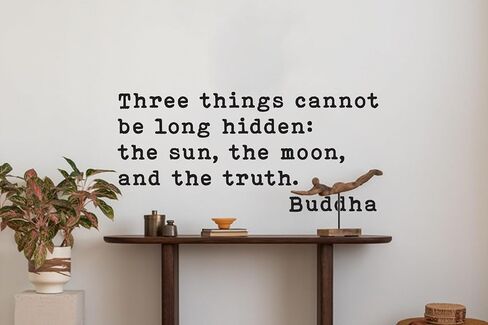 Buddha Quote Wall Decal Three Things Cannot Be Long Hidden Sun Moon and The Truth Yoga Meditation Home Decor Vinyl Sticker for Living Room Bedroom Studio in Saudi Arabia