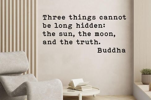 Buddha Quote Wall Decal Three Things Cannot Be Long Hidden Sun Moon and The Truth Yoga Meditation Home Decor Vinyl Sticker for Living Room Bedroom Studio in Saudi Arabia