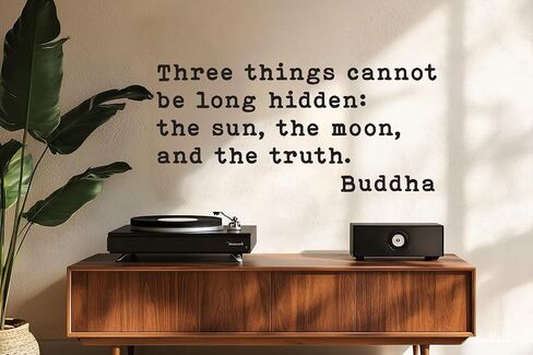 Buddha Quote Wall Decal Three Things Cannot Be Long Hidden Sun Moon and The Truth Yoga Meditation Home Decor Vinyl Sticker for Living Room Bedroom Studio in Saudi Arabia