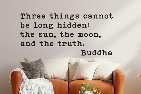 Buddha Quote Wall Decal Three Things Cannot Be Long Hidden Sun Moon and The Truth Yoga Meditation Home Decor Vinyl Sticker for Living Room Bedroom Studio in Saudi Arabia