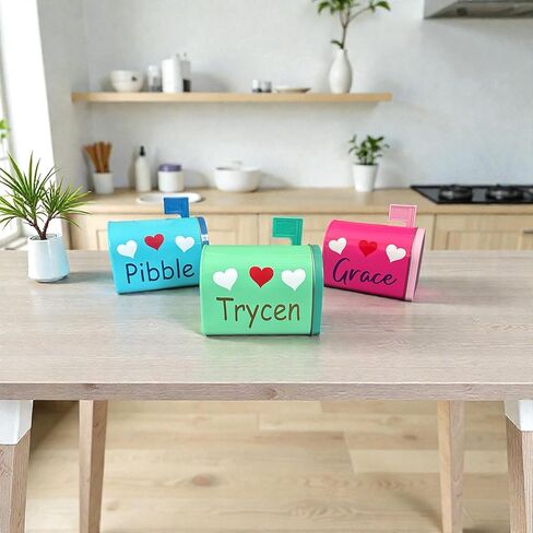Personalized Custom Valentines Day Plastic Mailbox - Kids Valentine Gift Card Holder - School Box in Saudi Arabia