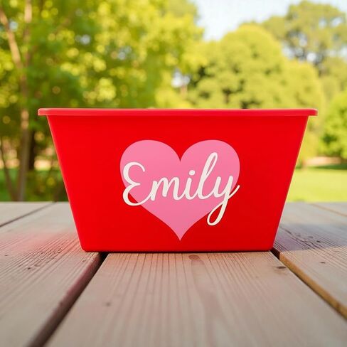 Personalized Valentine's Day Basket - Custom Kids Heart Name Basket - Dating Love Anniversary Birthday Gift in Saudi Arabia