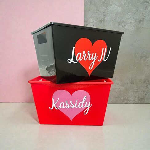 Personalized Valentine's Day Basket - Custom Kids Heart Name Basket - Dating Love Anniversary Birthday Gift in Saudi Arabia