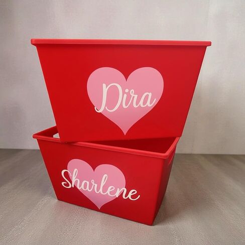Personalized Valentine's Day Basket - Custom Kids Heart Name Basket - Dating Love Anniversary Birthday Gift in Saudi Arabia