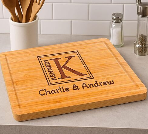 Personalized Cutting Board – Custom Bamboo Engraved Charcuterie Board, Wedding, Anniversary, Bridal Shower, Engagement, Christmas & Housewarming Gift for Couples, Family & Parents in Saudi Arabia