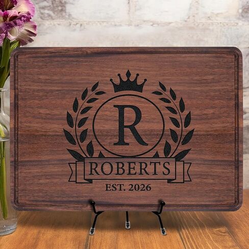 Personalized Cutting Board – Custom Bamboo Engraved Charcuterie Board, Wedding, Anniversary, Bridal Shower, Engagement, Christmas & Housewarming Gift for Couples, Family & Parents in Saudi Arabia