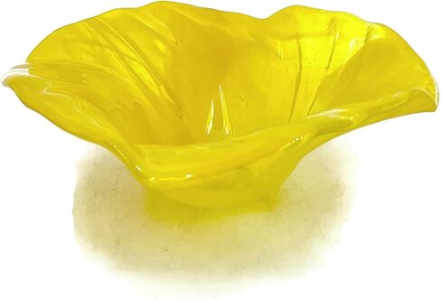Lemon Drop Yellow Mid-Century Modern Decorative Glass 8 Inch Bowl in Saudi Arabia