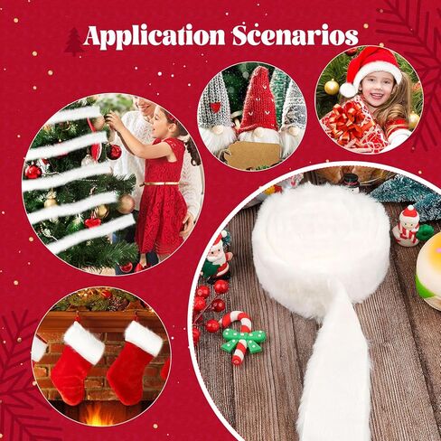 تنورة شجرة عيد الميلاد من الفرو الصناعي الأبيض بمقاس 48 بوصة، تنورة شجرة عيد الميلاد من القطيفة، زينة شجرة عيد الميلاد. in Kuwait