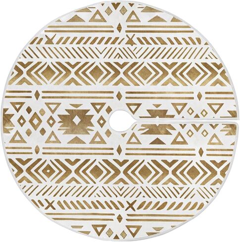 Kigai Aztec Christmas Tree Skirt, 48 Inches Large Tree Mat Xmas Ornaments for Indoor Outdoor Holiday Party Decorations Supplies in Saudi Arabia