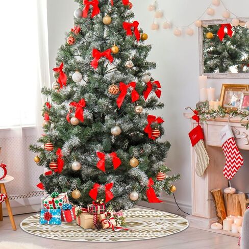 Kigai Aztec Christmas Tree Skirt, 48 Inches Large Tree Mat Xmas Ornaments for Indoor Outdoor Holiday Party Decorations Supplies in Saudi Arabia