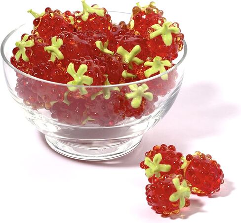 تماثيل التوت الزجاجية من زجاج مورانو من MY ITALIAN DÉCOR، 3 قطع، مقتنيات تماثيل زجاجية وديكور فواكه زجاجي مزخرف، تمثال زجاجي فواكه، هدايا زجاج مورانو، مصنوعة يدويًا في إيطاليا in Kuwait