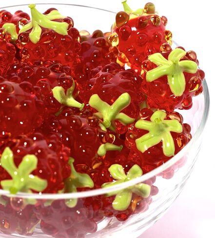 تماثيل التوت الزجاجية من زجاج مورانو من MY ITALIAN DÉCOR، 3 قطع، مقتنيات تماثيل زجاجية وديكور فواكه زجاجي مزخرف، تمثال زجاجي فواكه، هدايا زجاج مورانو، مصنوعة يدويًا في إيطاليا in Kuwait