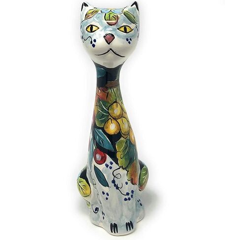 CERAMICHE D'ARTE PARRINI - Italian Ceramic Cat Pottery Animals Art Figurine Black Made in ITALY Tuscan in Saudi Arabia