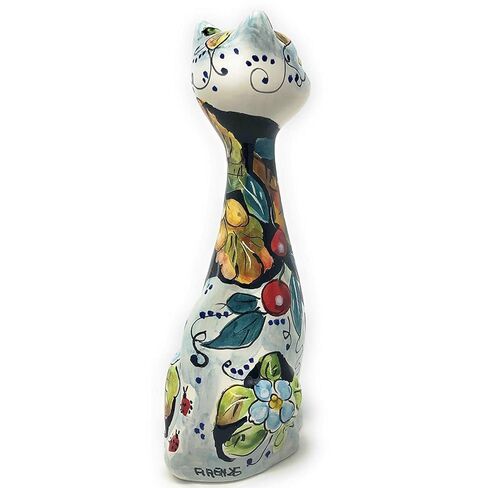 CERAMICHE D'ARTE PARRINI - Italian Ceramic Cat Pottery Animals Art Figurine Black Made in ITALY Tuscan in Saudi Arabia