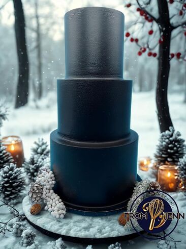 كعكة سوداء وهمية بطول 18 بوصة - كعكة وهمية قابلة للتخصيص وقابلة لإعادة الاستخدام لمنظمي الأحداث والخبازين - كعكة عيد ميلاد وهمية واقعية - خفيفة الوزن ومتينة - صنع في الولايات المتحدة الأمريكية من JennWithLove in Kuwait