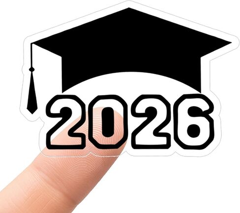 Class of 2026 Graduation Stickers - 120pcs Transparent Grad Stickers with Grad Cap Design, Perfect for 2026 Grad Party Favors, Envelop, Gift Seals, 2 Inch Irregular Graduate Labels (Black Foil) in Saudi Arabia