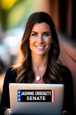Jasmine Crockett Senate Sticker Large 3x9 Texas Senator Stickers in Saudi Arabia