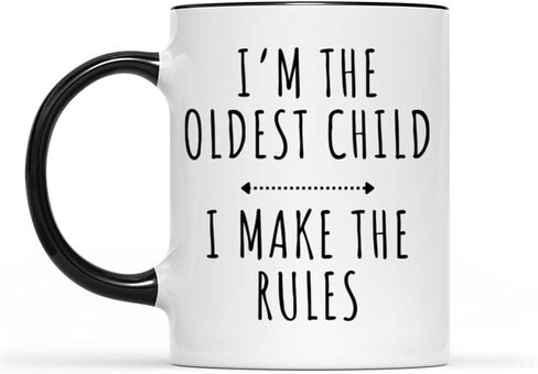 Who Makes The Rules - Personalized Ceramic Coffee Mug, I'm Oldest Child I Make The Rules Coffee Mug, Funny Christmas Cup, Personalized Christmas Gifts For Brother, Sister in Saudi Arabia
