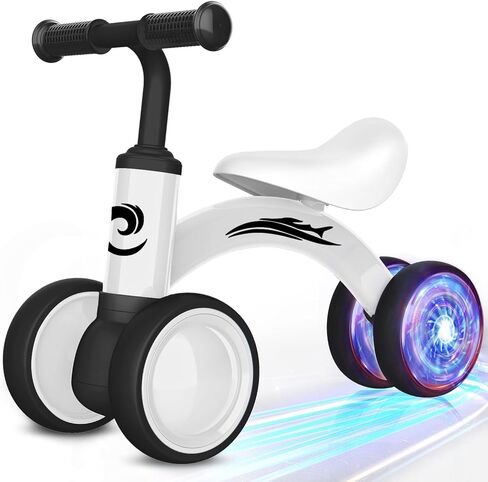 Colorful Lighting Baby Balance Bike Toys for 1 Year Old Girl Gifts, 10-36 Month Toddler Balance Bike, No Pedal 4 Silence Wheels & Soft Seat Pre-School First Riding on Toys, 1st Birthday Gifts. in Saudi Arabia
