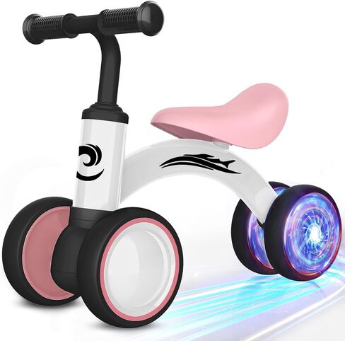 Colorful Lighting Baby Balance Bike Toys for 1 Year Old Girl Gifts, 10-36 Month Toddler Balance Bike, No Pedal 4 Silence Wheels & Soft Seat Pre-School First Riding on Toys, 1st Birthday Gifts. in Saudi Arabia