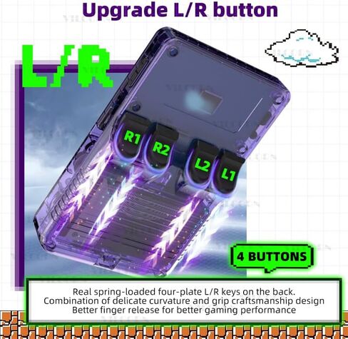 وحدة تحكم ألعاب محمولة باليد R36S بشاشة 3.5 بوصة IPS ومشغل وحدة تحكم ألعاب فيديو مدمج في 22000 لعبة 128 جيجا لنظام 26 محاكي يدعم نظام Arkos (أرجواني) in Kuwait