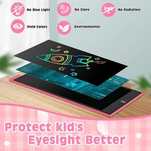 cimetech LCD Writing Tablet, Toddler Girl Toys for 1-3 Year Old, 12 Inch Drawing Pad for Kids Doodle Board, Learning and Educational Kids Toys for 4 5 6 7 8 Year Old Boys Birthday Gift, Pink in Saudi Arabia