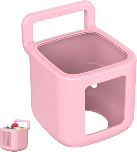 Silicone Protective Cover for Toniebox 2 Audio Player, Shockproof Anti Slip Silicone Case with Handle, Soft Easy Grip Cover, Easy to Clean Durable Sleeve (Pink) in Saudi Arabia