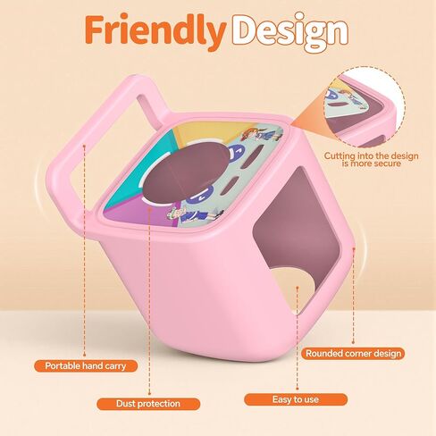 Silicone Protective Cover for Toniebox 2 Audio Player, Shockproof Anti Slip Silicone Case with Handle, Soft Easy Grip Cover, Easy to Clean Durable Sleeve (Pink) in Saudi Arabia