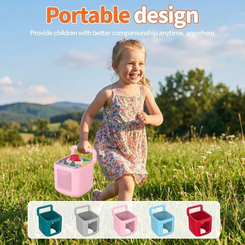 Silicone Protective Cover for Toniebox 2 Audio Player, Shockproof Anti Slip Silicone Case with Handle, Soft Easy Grip Cover, Easy to Clean Durable Sleeve (Pink) in Saudi Arabia