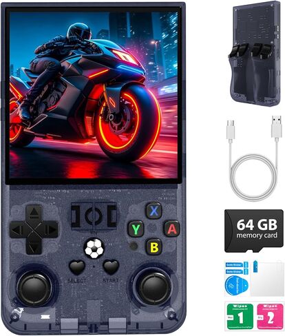 R36MAX Retro Handheld Game Console, 4.0 inch Retro Gaming Console with 64GB Memory, Video Game Consoles with 4000mAh Battery and 30+ Emulators, Ink Black in Saudi Arabia