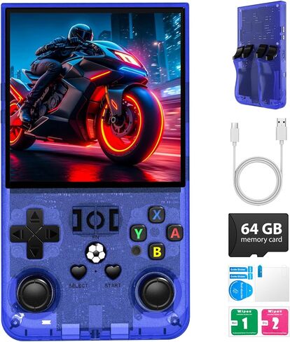 R36MAX Retro Handheld Game Console, 4.0 inch Retro Gaming Console with 64GB Memory, Video Game Consoles with 4000mAh Battery and 30+ Emulators, Ink Black in Saudi Arabia