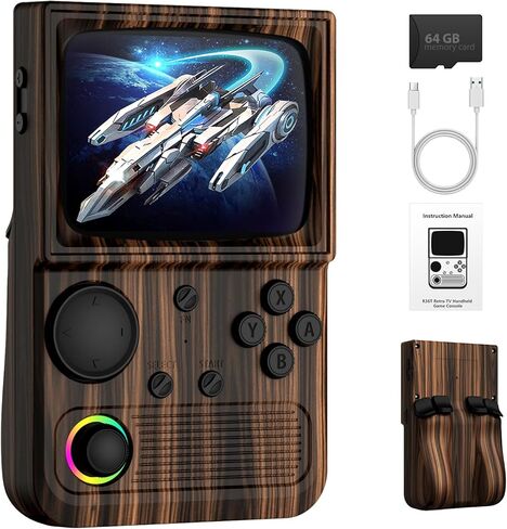R36MAX Retro Handheld Game Console, 4.0 inch Retro Gaming Console with 64GB Memory, Video Game Consoles with 4000mAh Battery and 30+ Emulators, Ink Black in Saudi Arabia