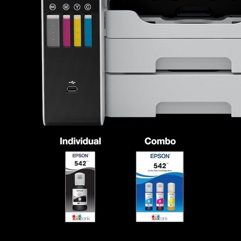زجاجة حبر أسود Epson 542 (T542120-S) - حبر DuraBrite Ultra Pigment Ink لطابعات EcoTank Pro ET-5800، ET-5850، ET-5880، ET-16600، ET-16650 in Kuwait