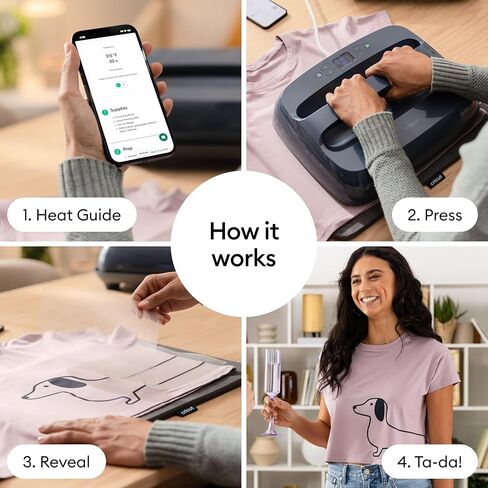 Cricut EasyPress® SE - مكبس حراري مقاس 12 × 10 بوصة - آلة نقل الحرارة للقمصان والبلوزات والبطانيات والوسائد والمزيد - سهلة الاستخدام - أزرق in Saudi Arabia
