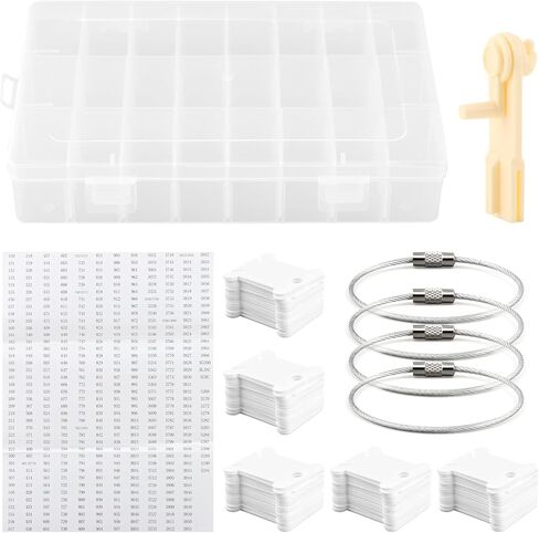 Embroidery Floss Organizer,Cross Stitch Thread Storage Box Tool,1 Bobbins Winder,1 Removable 24 Grids Clear Bead Organizer Case,100 Floss Bobbins,1 Numbered Sticker for Craft DIY in Saudi Arabia