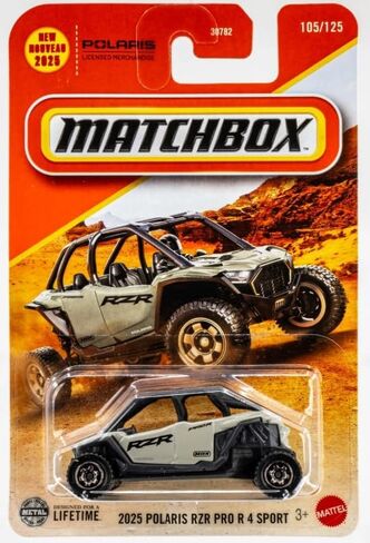 Matchbox 2025 Polaris RZR Pro 4 Sport [أسمر] 105/125، لعبة سيارة مصبوبة بمقياس 1:64 in Kuwait