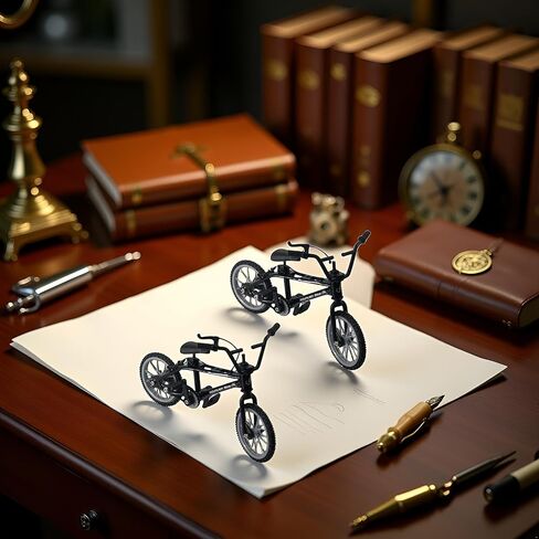 2Pcs Black 1/18 Diecast Bike Action Figure Toy,Mini Finger Mountain Bike Bicycle Art Crafts Desktop Decor Finger Bikes in Saudi Arabia