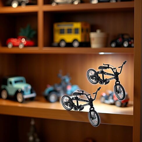 2Pcs Black 1/18 Diecast Bike Action Figure Toy,Mini Finger Mountain Bike Bicycle Art Crafts Desktop Decor Finger Bikes in Saudi Arabia
