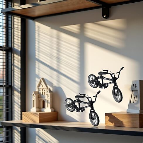 2Pcs Black 1/18 Diecast Bike Action Figure Toy,Mini Finger Mountain Bike Bicycle Art Crafts Desktop Decor Finger Bikes in Saudi Arabia